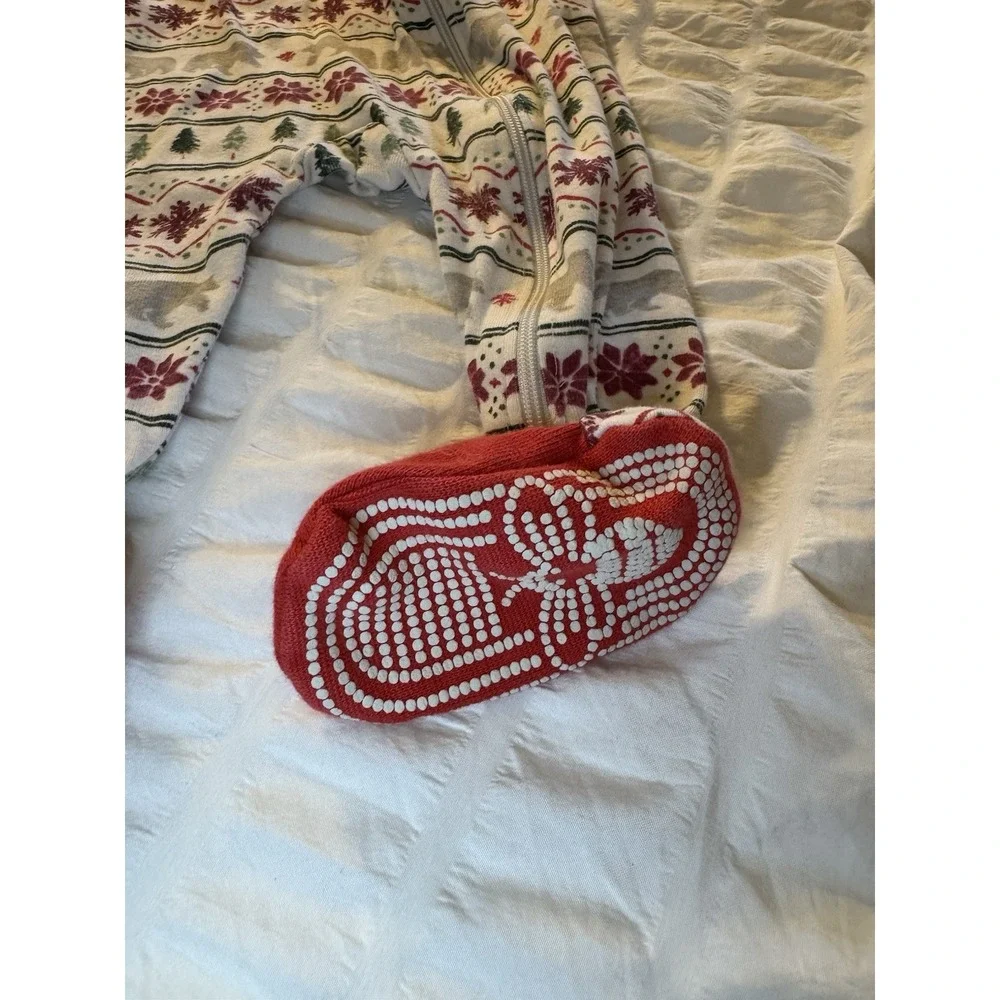 3/6 Month Burt's Bees‎ Christmas Sleeper 100% Organic Cotton